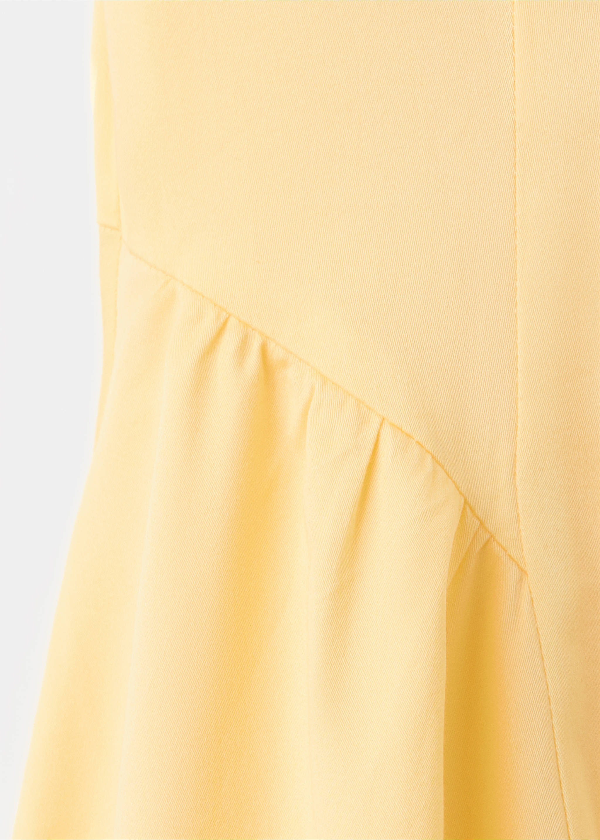 Boat-neck ruched dress - Details of the article 0, Pastel Yellow. Ref: 37011404-00.