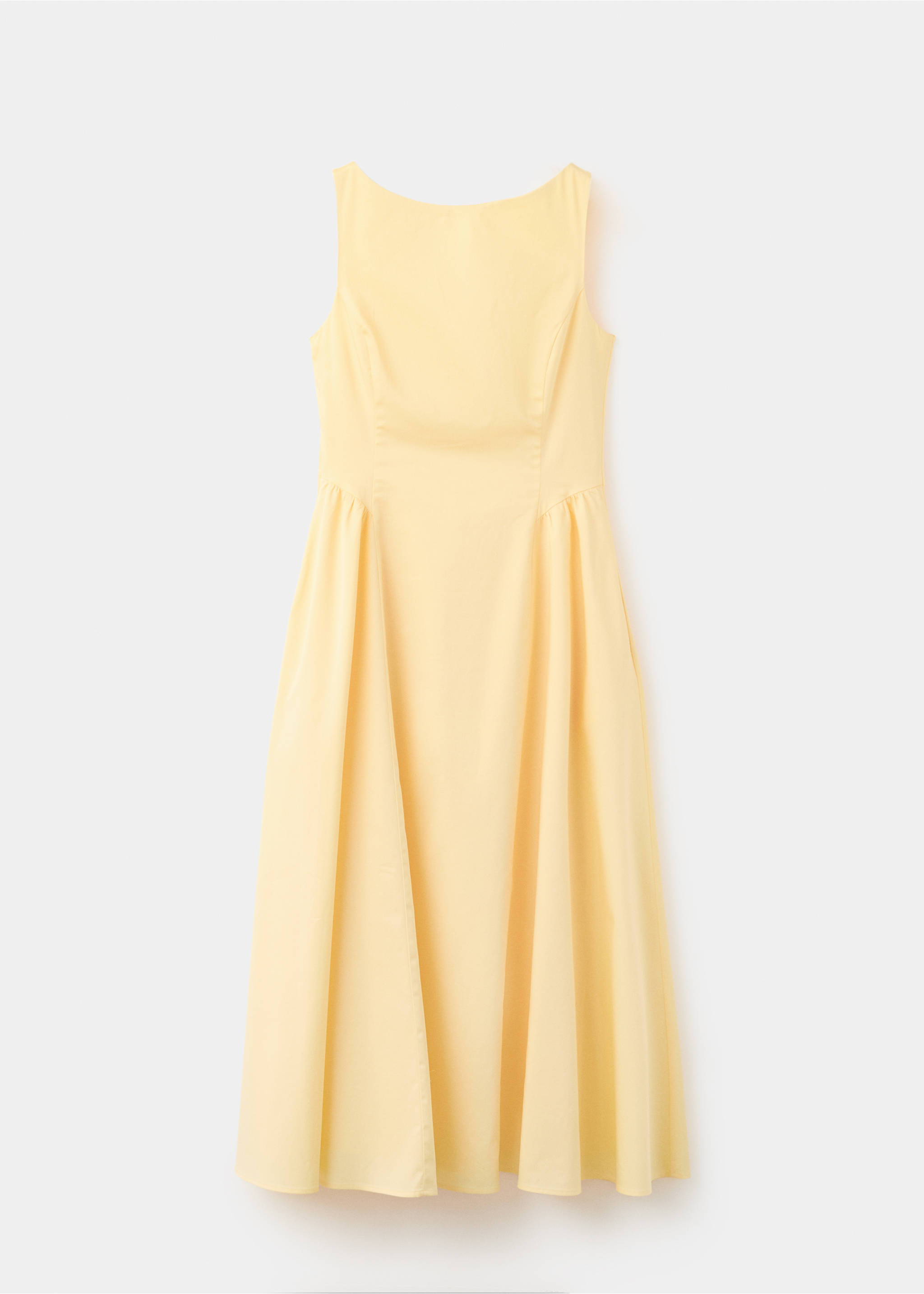 Robe col bateau froncée - Article sans modèle, Jaune pastel. Ref: 37011404-00.