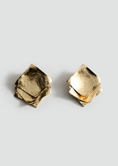 Square textured earrings — Gold 2