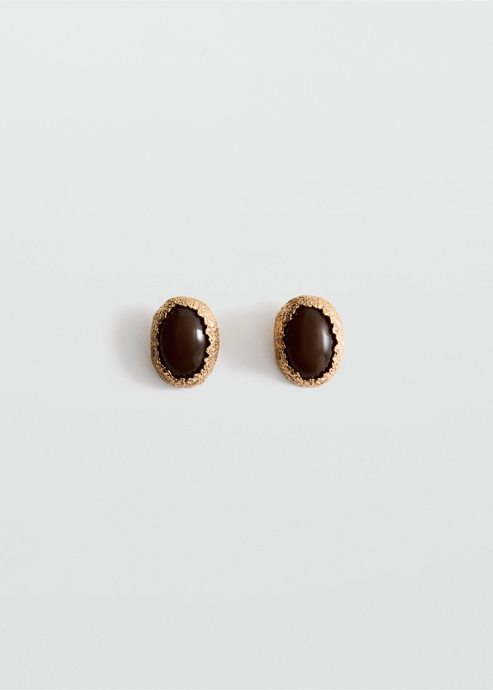Combined textured resin earrings - Article without model, Gold. Ref: 37011408-00.