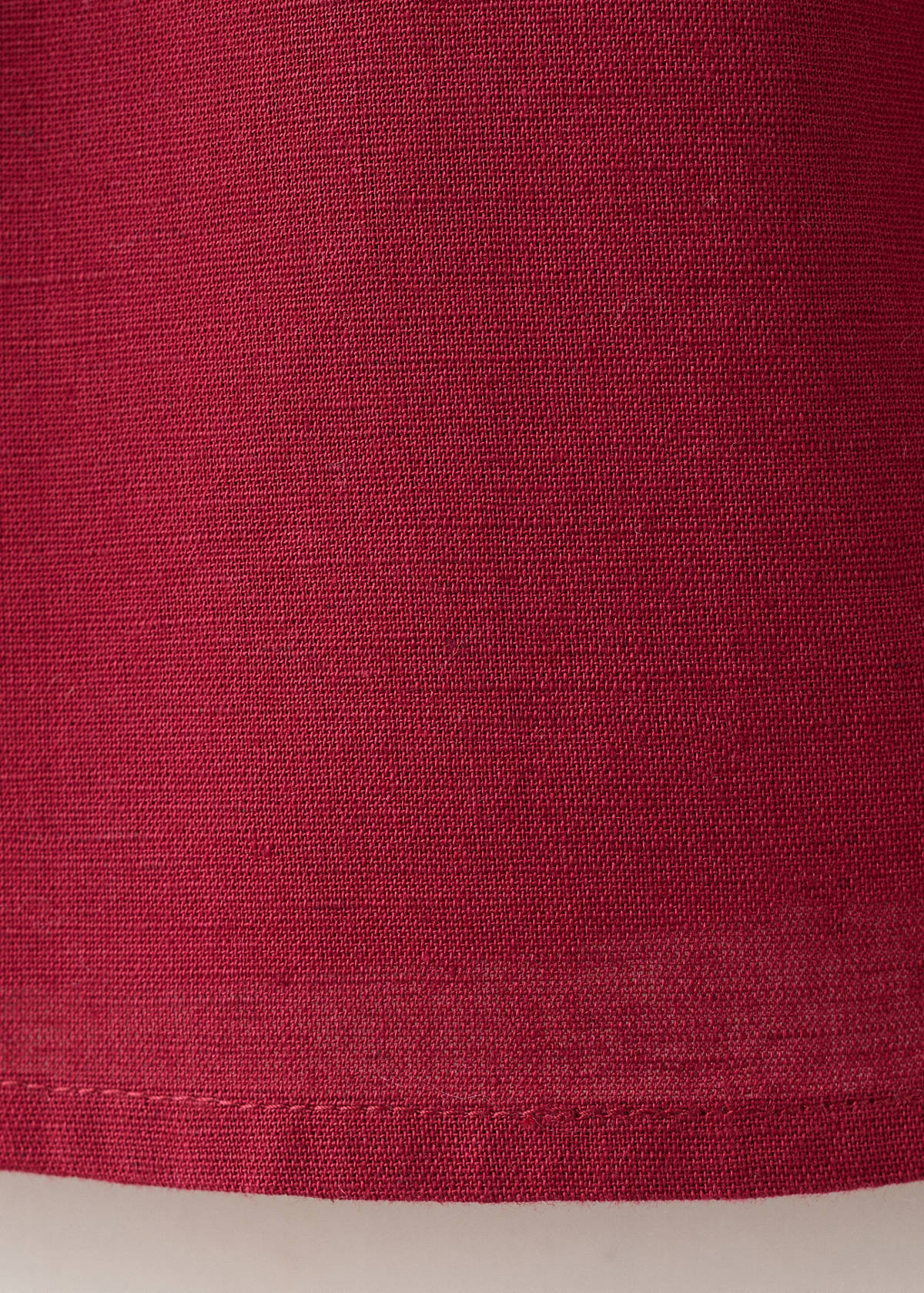Linen cotton blouse with embroidery detail — Maroon