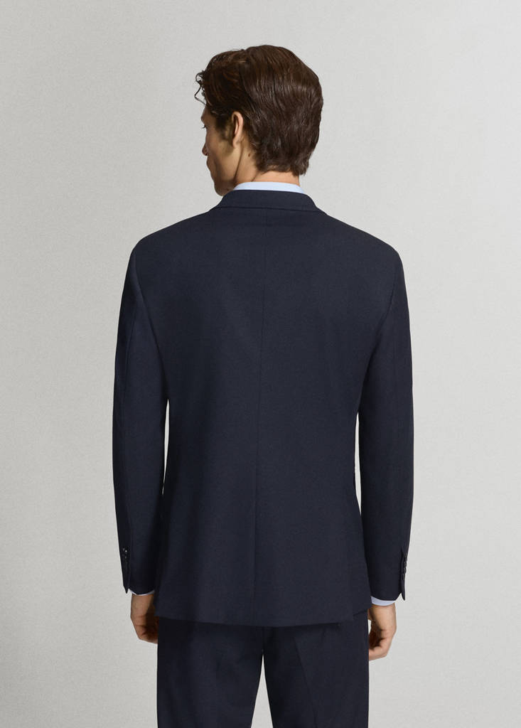 Monaco double-breasted slim-fit suit jacket — Navy
