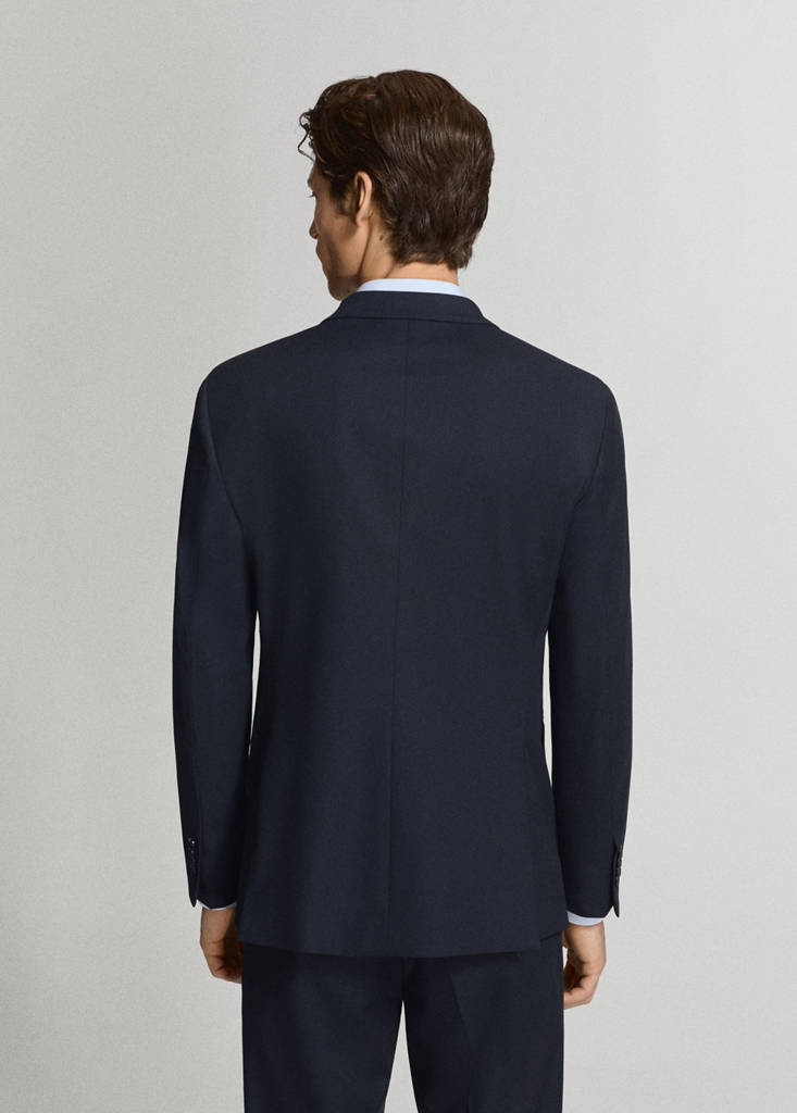 Monaco double-breasted slim-fit suit jacket — Navy