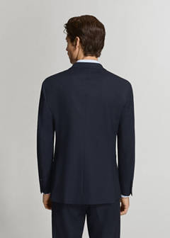 Monaco double-breasted slim-fit suit jacket — Navy 17