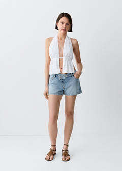 Low-waist mini shorts — Medium Blue 2