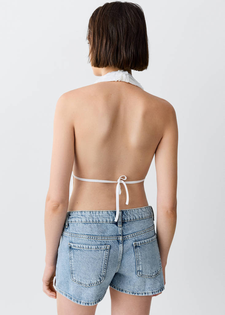 Low-waist mini shorts — Medium Blue