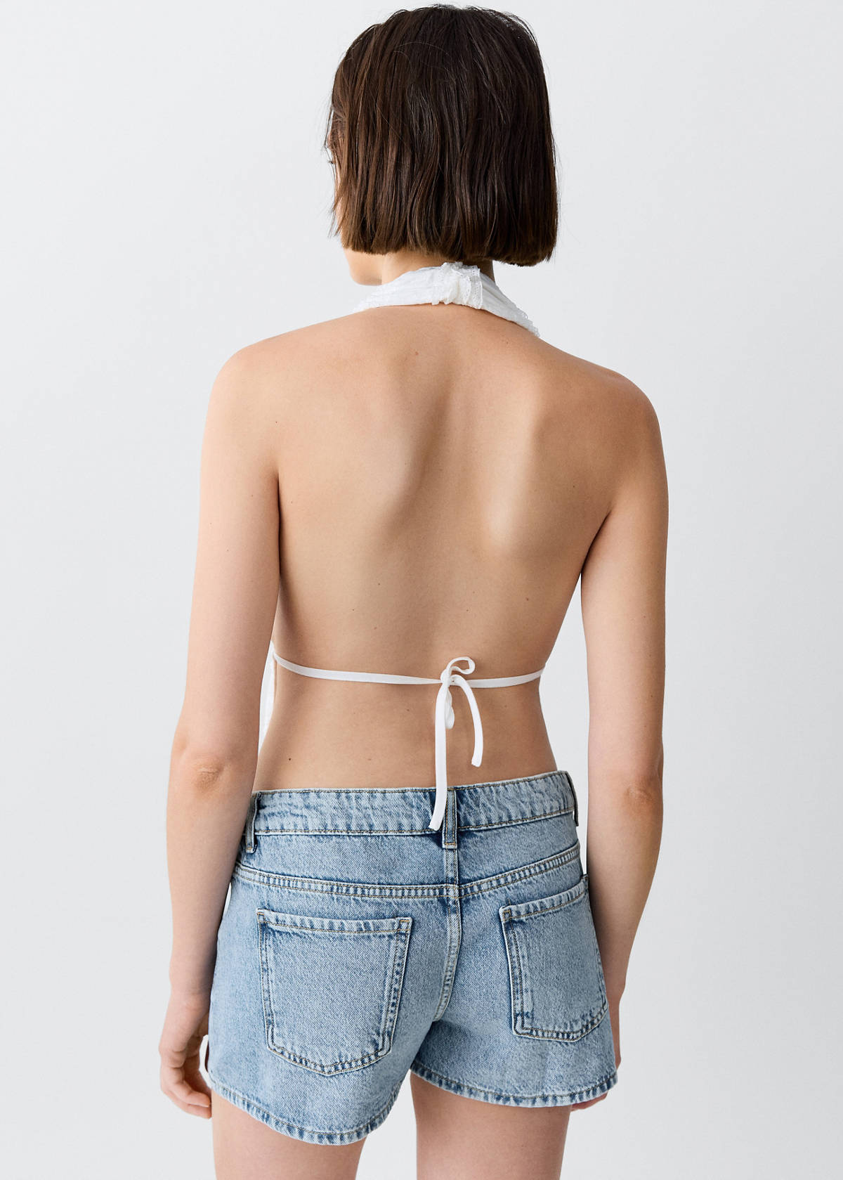 Low-waist mini shorts — Medium Blue