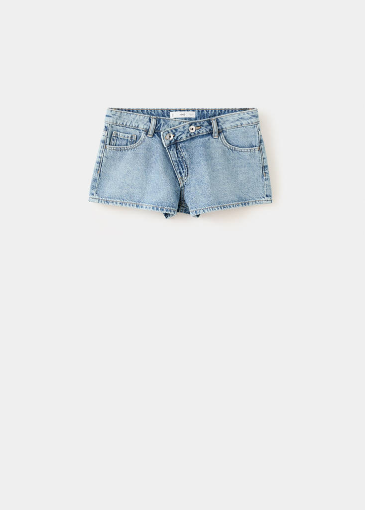 Low-waist mini shorts — Medium Blue