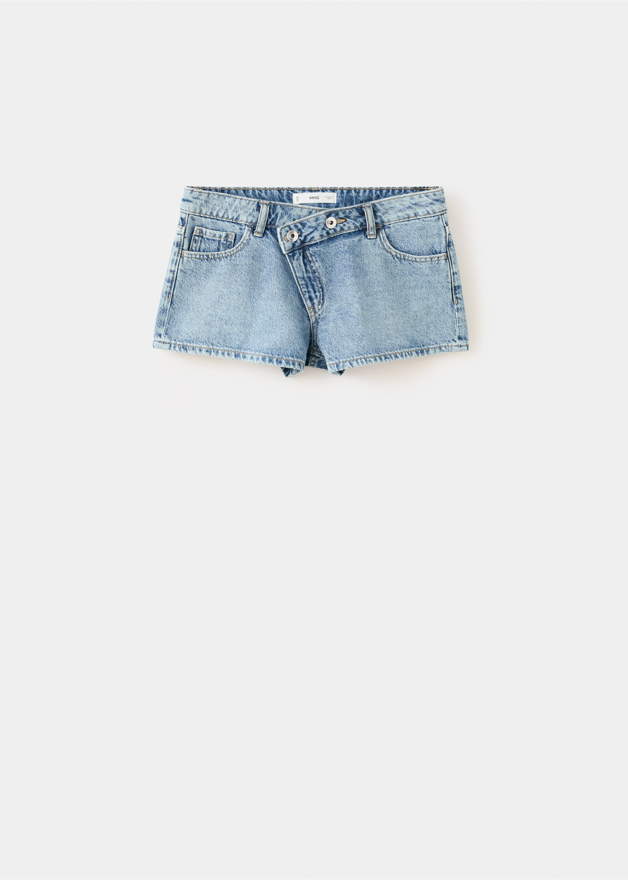 Cross-waist mini shorts - Article without model, Medium Blue. Ref: 37011412-00.