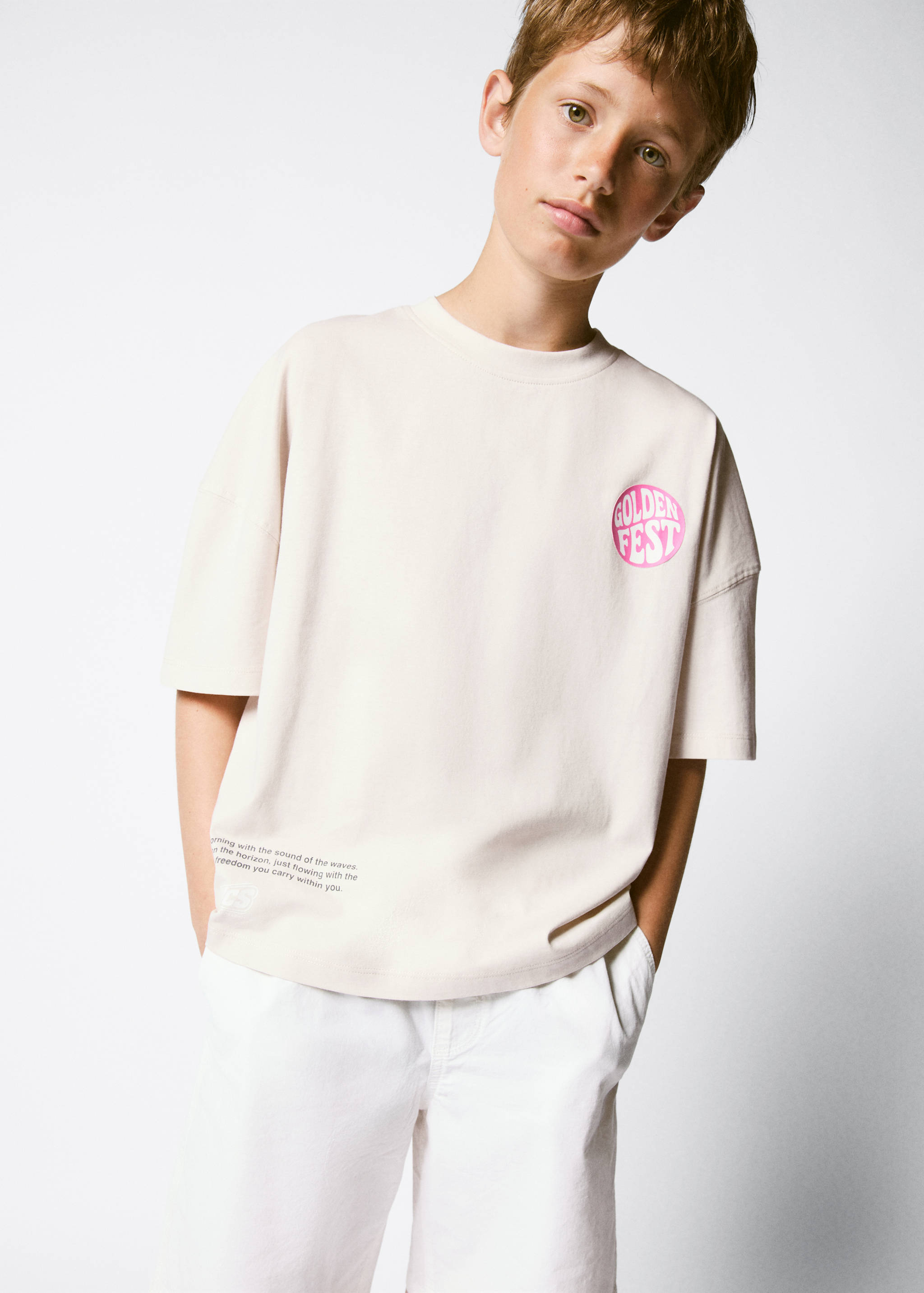 T-shirt coton imprimé surf - Plan général