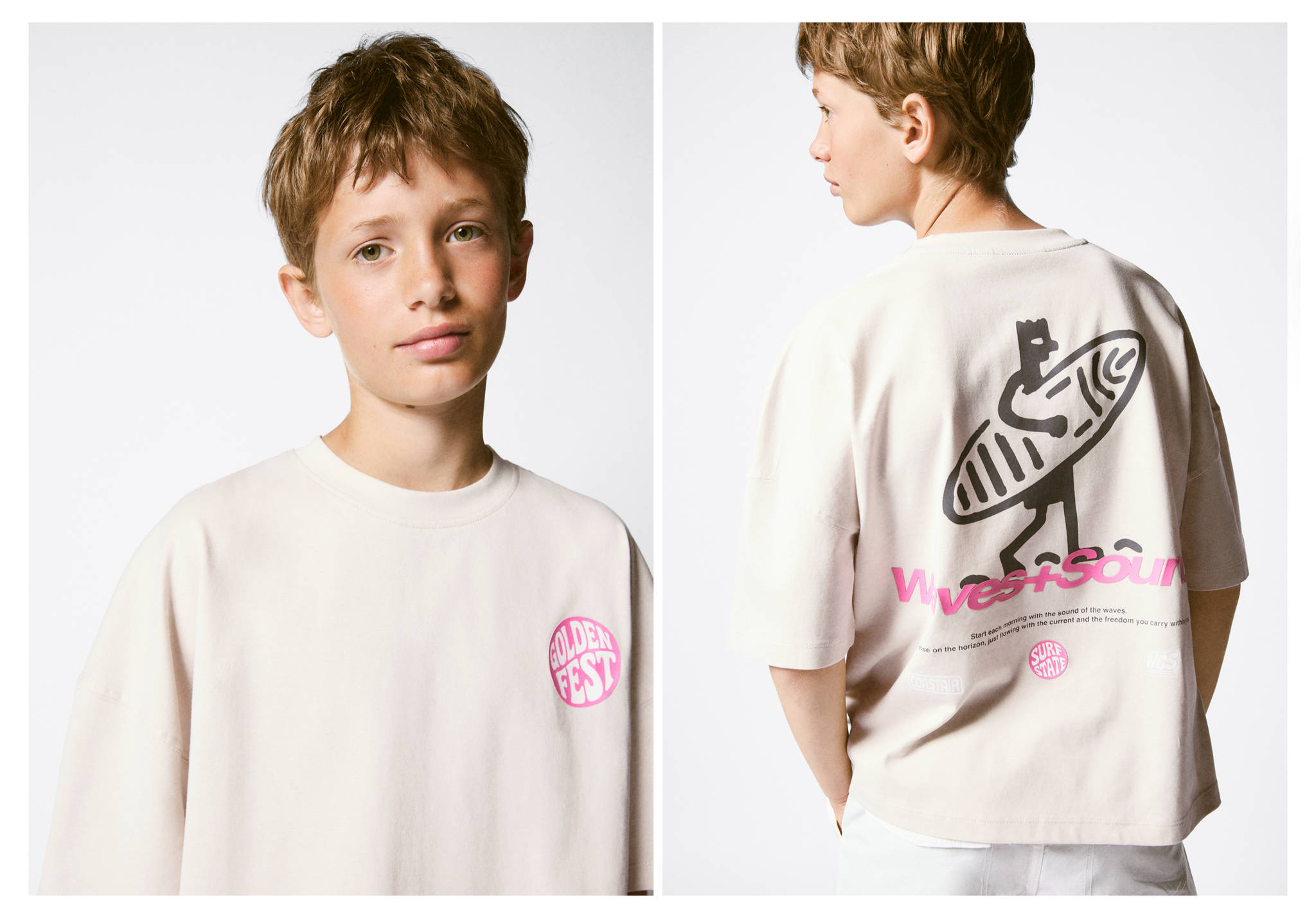 Camiseta boxy fit estampada - Plano panorámico