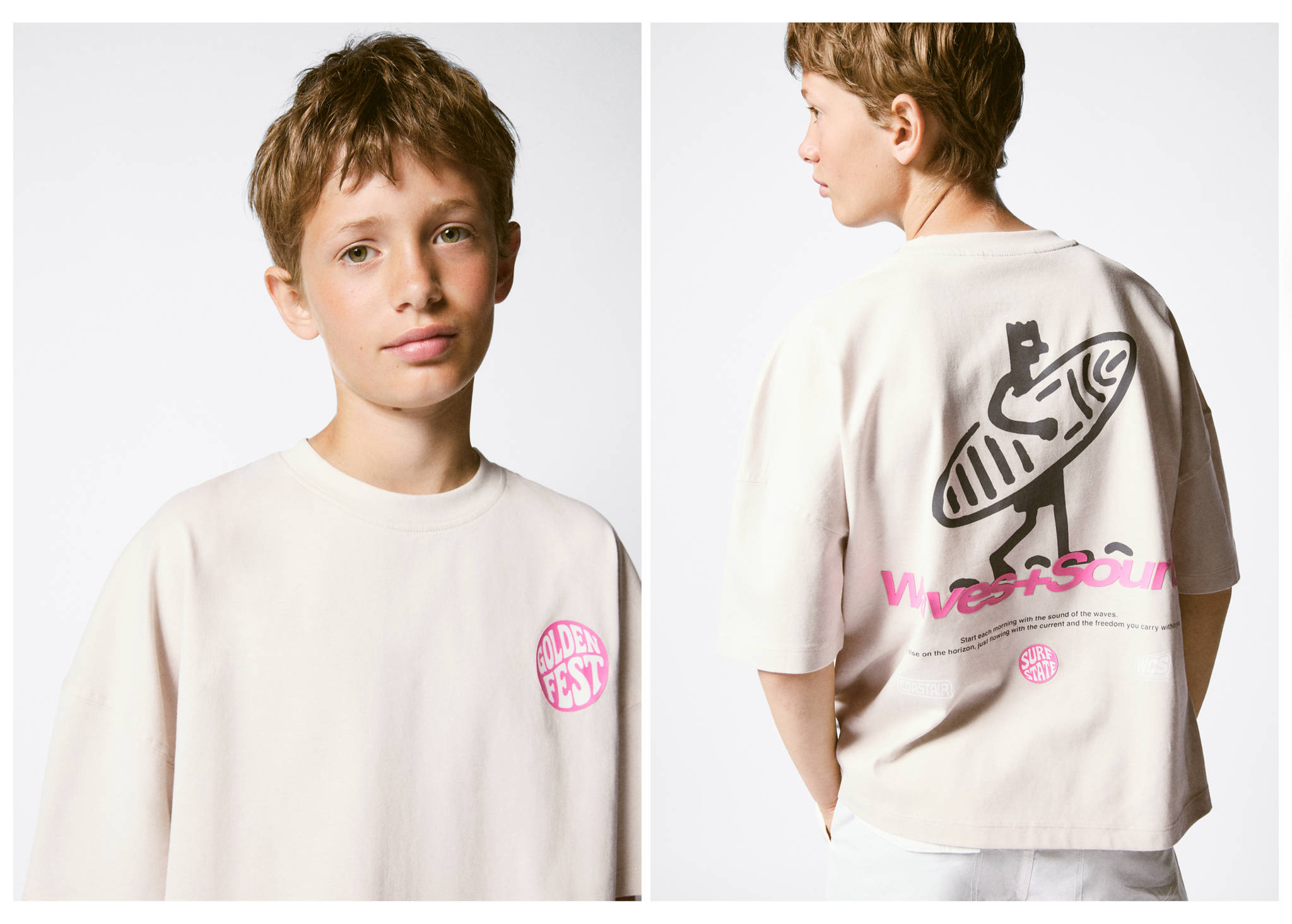 Boxy fit printed T-shirt - Panoramic plane