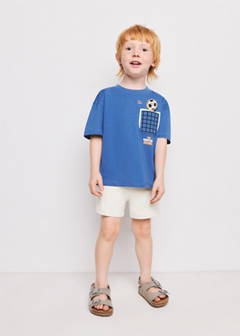 Football shirt with pocket detail — Blue 1