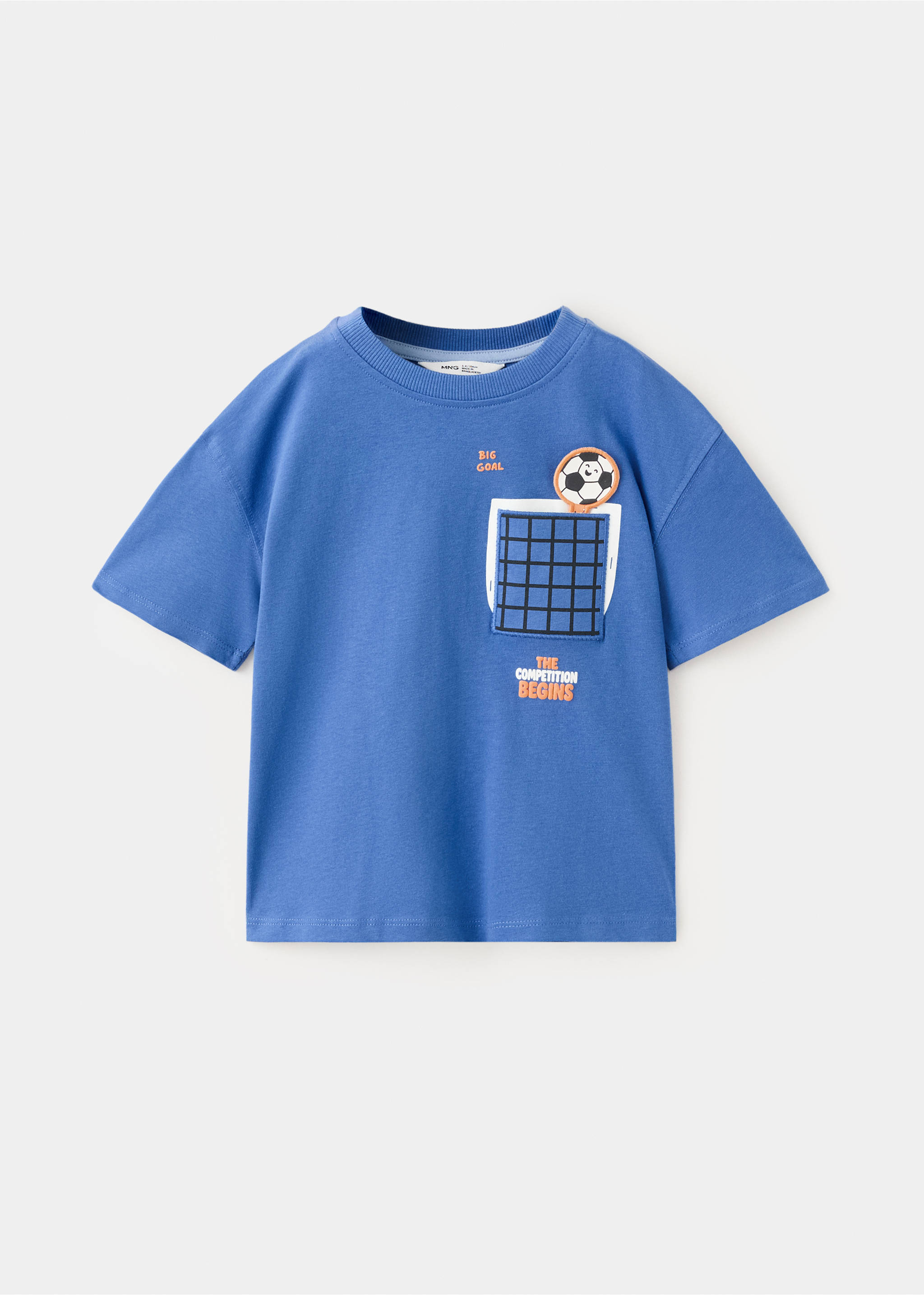 T-shirt à motif football imprimé - Article sans modèle, Bleu. Ref: 37011415-00.