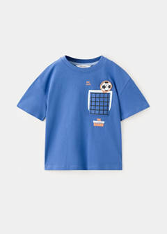 Football shirt with pocket detail — Blue 2