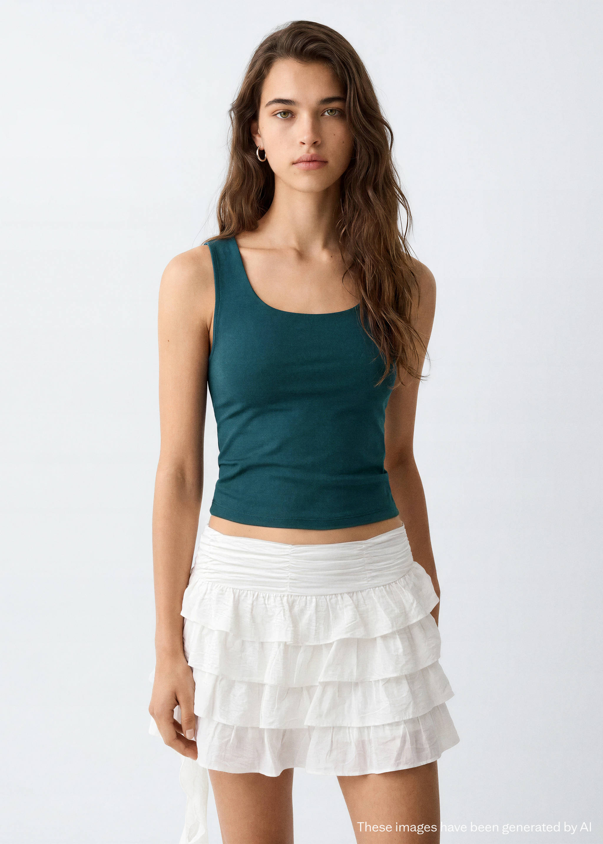 Square-neck strappy top - Medium plane