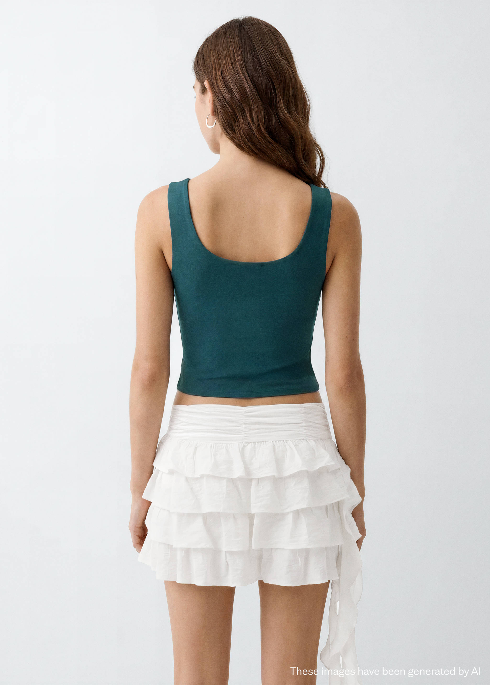 Square-neck strappy top - Reverse of the article