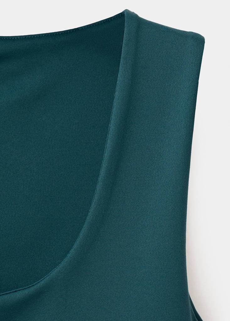 Square-neck strappy top — Green