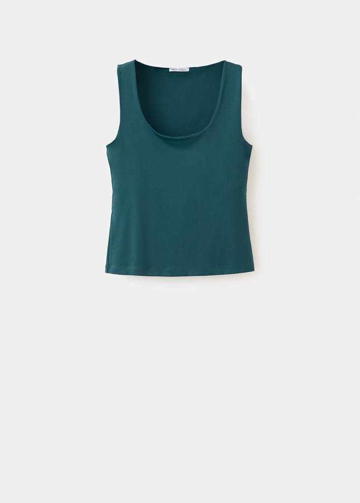 Square-neck strappy top — Green