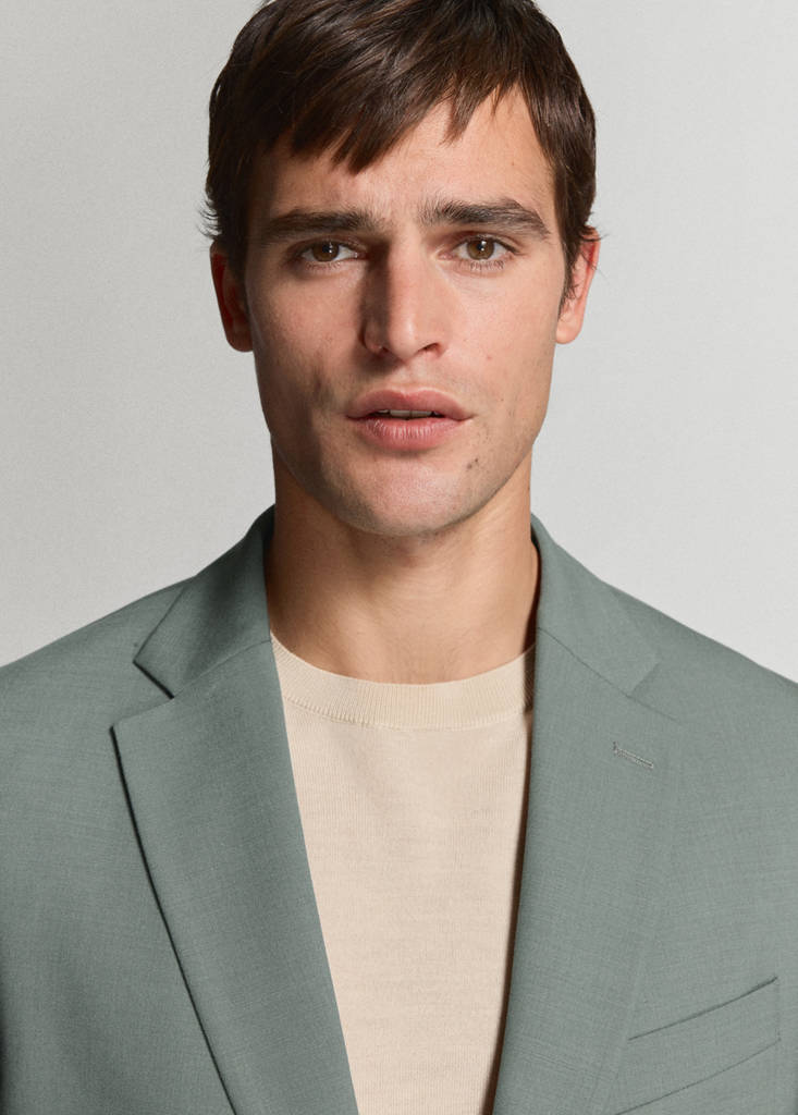 Turin 100% virgin wool suit jacket — Green