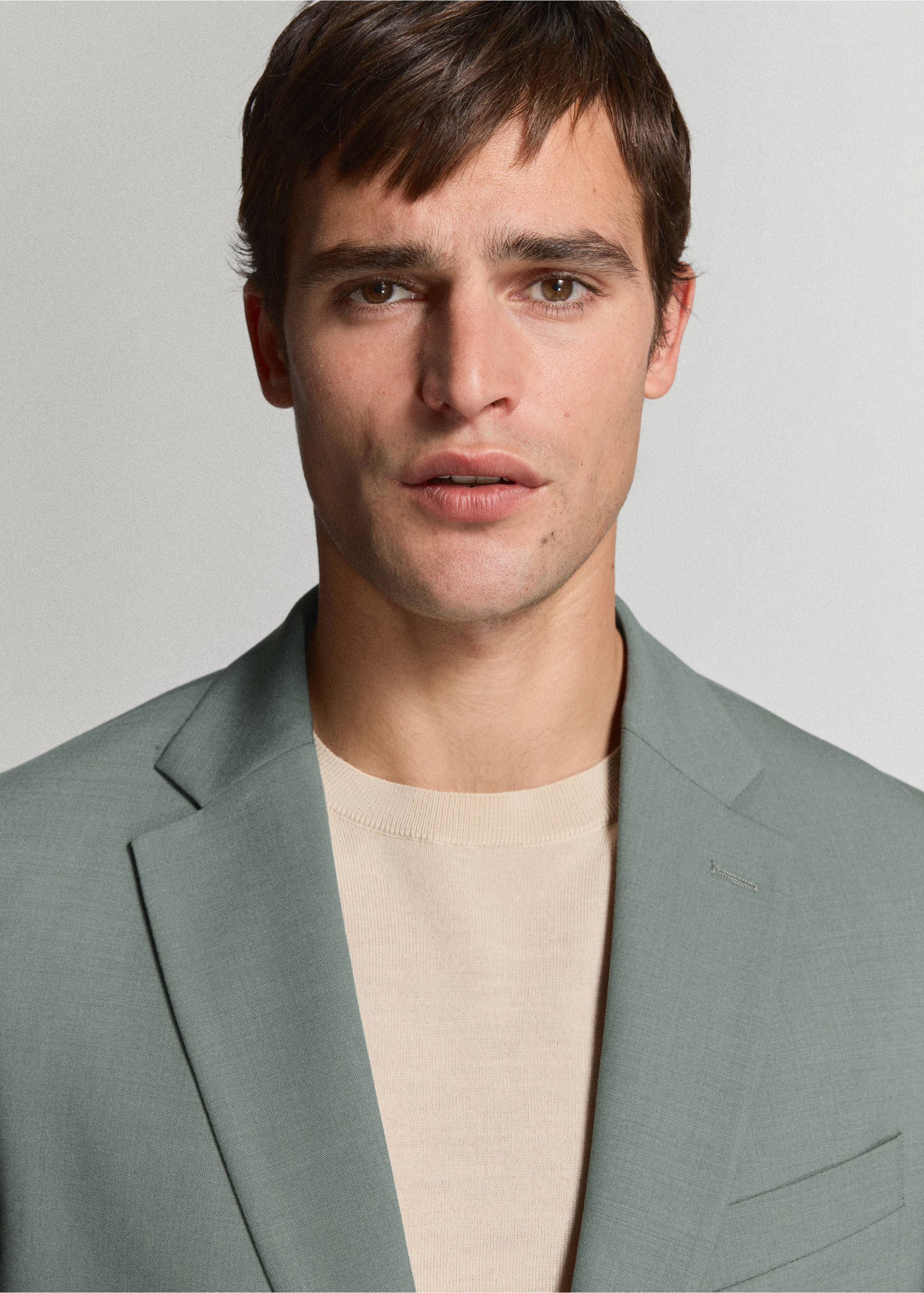 Turin 100% wool suit jacket - Details of the article 1, Green. Ref: 37011418-00.