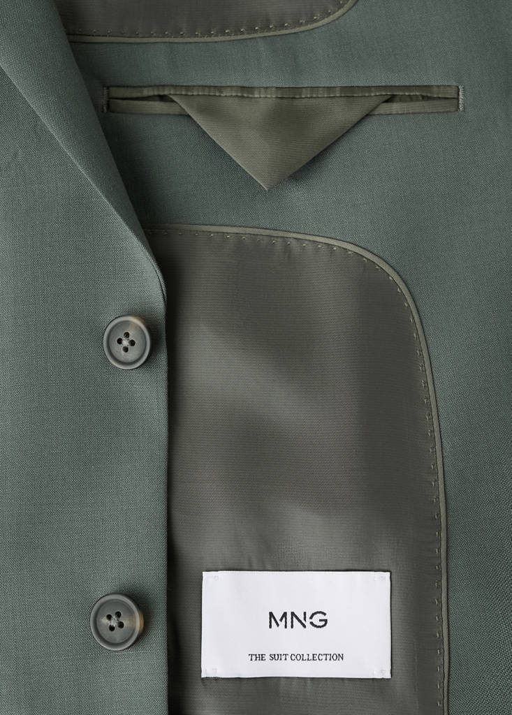 Turin 100% virgin wool suit jacket — Green