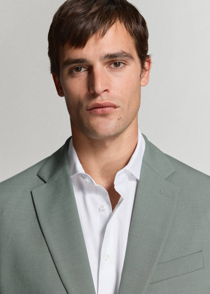 Turin 100% virgin wool suit jacket — Green