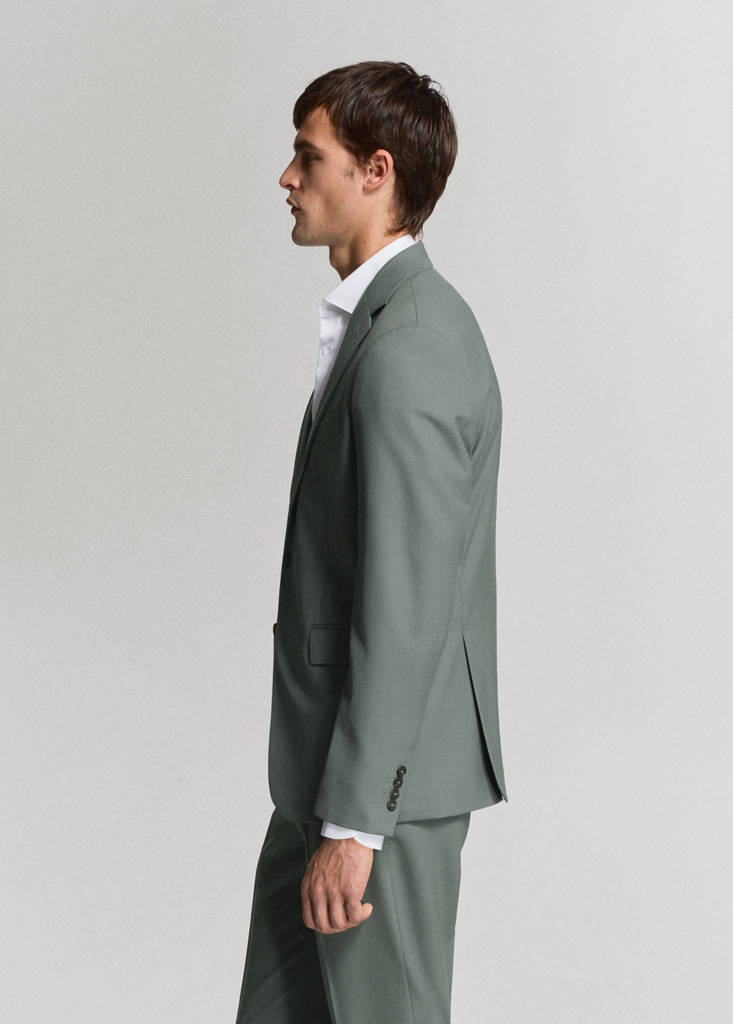 Turin 100% virgin wool suit jacket — Green