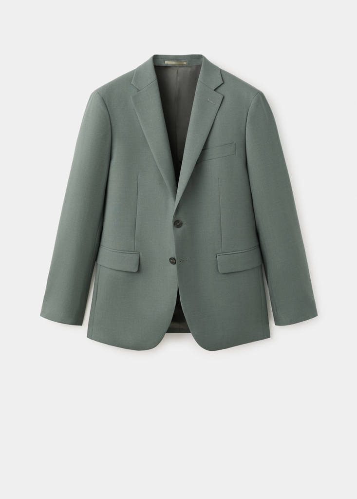 Turin 100% virgin wool suit jacket — Green