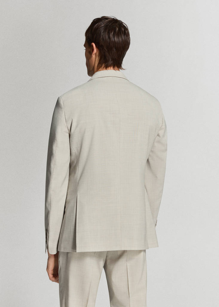 Turin 100% virgin wool suit jacket — Beige