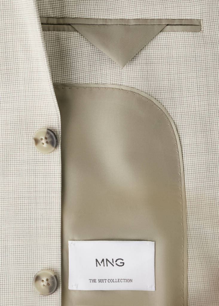 Turin 100% virgin wool suit jacket — Beige