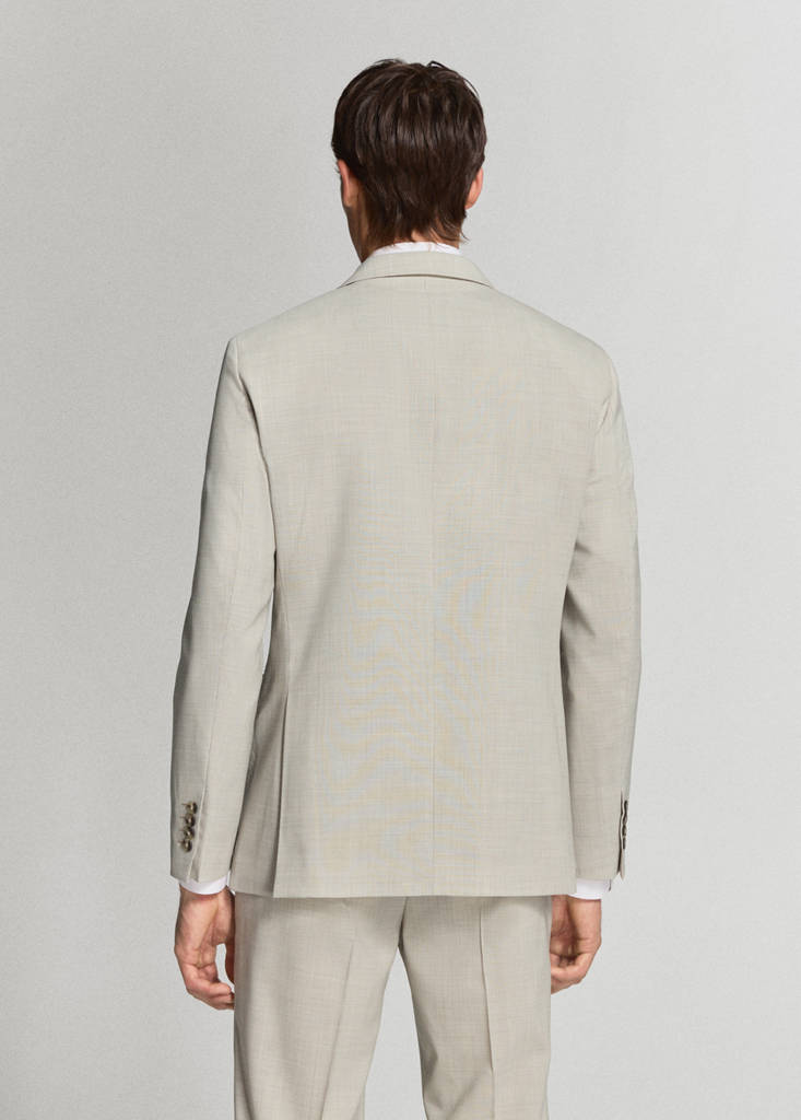 Turin 100% virgin wool suit jacket — Beige