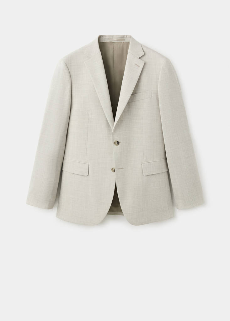 Turin 100% virgin wool suit jacket — Beige