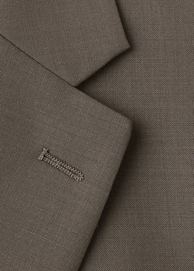 Turin 100% virgin wool suit jacket — Medium Brown