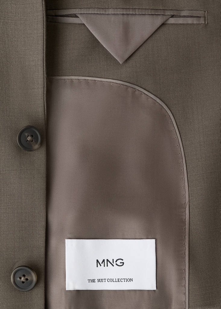 Turin 100% virgin wool suit jacket — Medium Brown