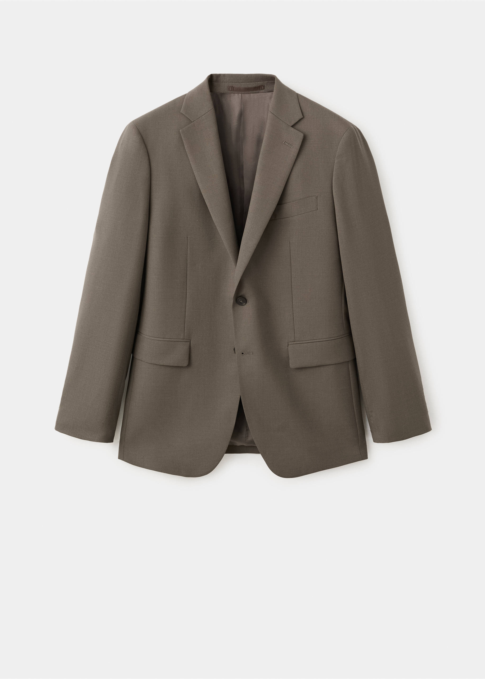 Turin 100% wool suit jacket - Article without model, Medium Brown. Ref: 37011420-00.