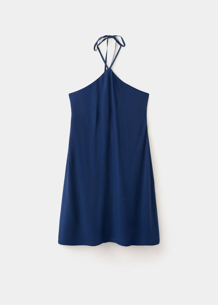 Short halter-neck dress — Navy