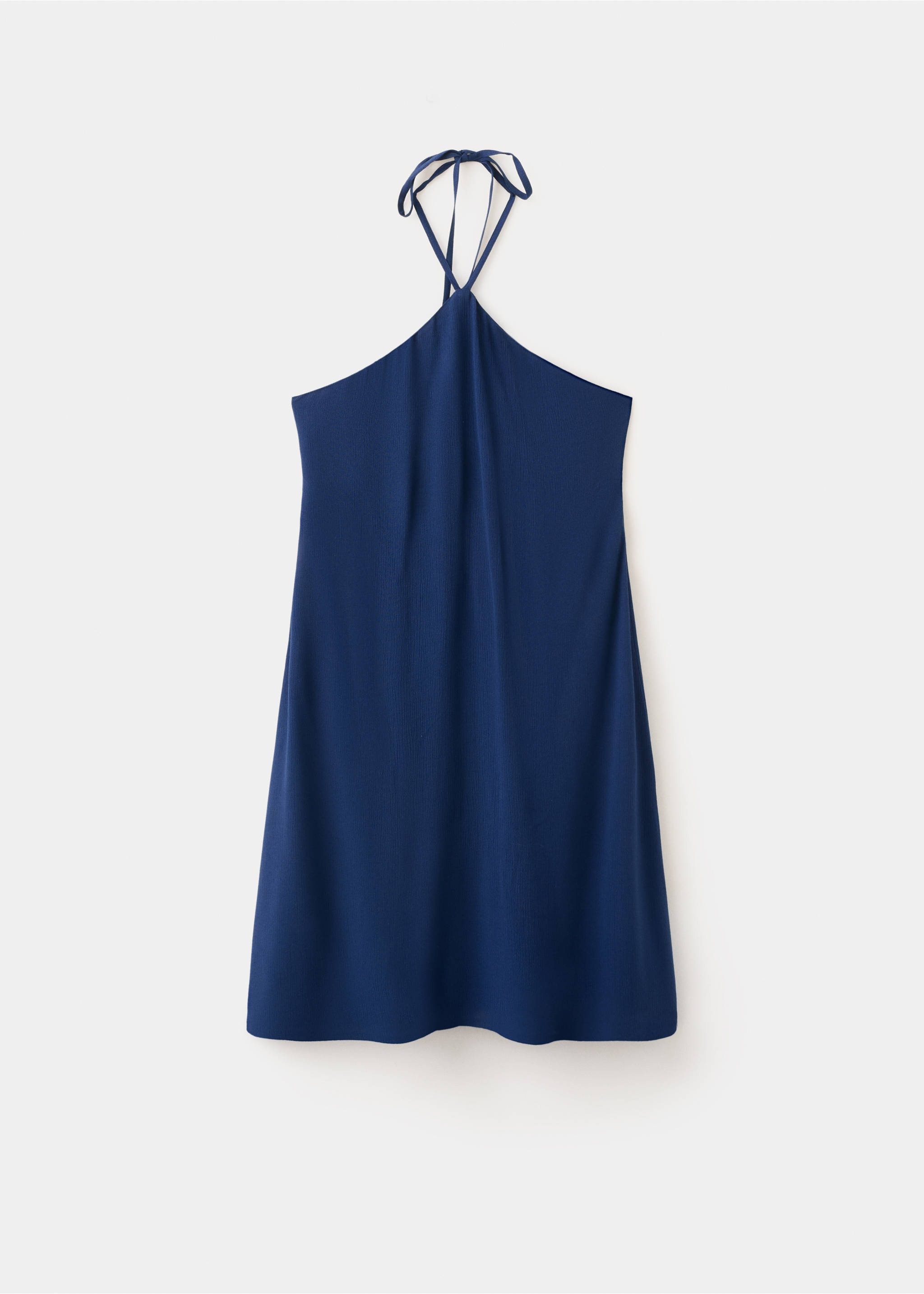 Short halter-neck dress - Article without model, Navy. Ref: 37011422-00.