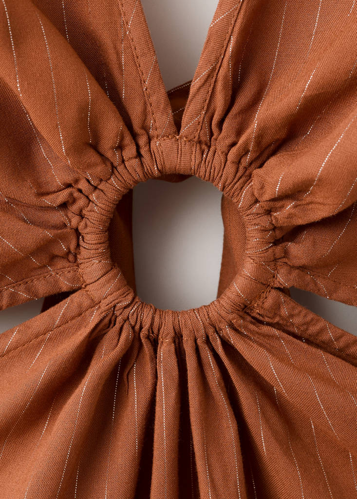 Halter dress with ring detail — Burnt Orange