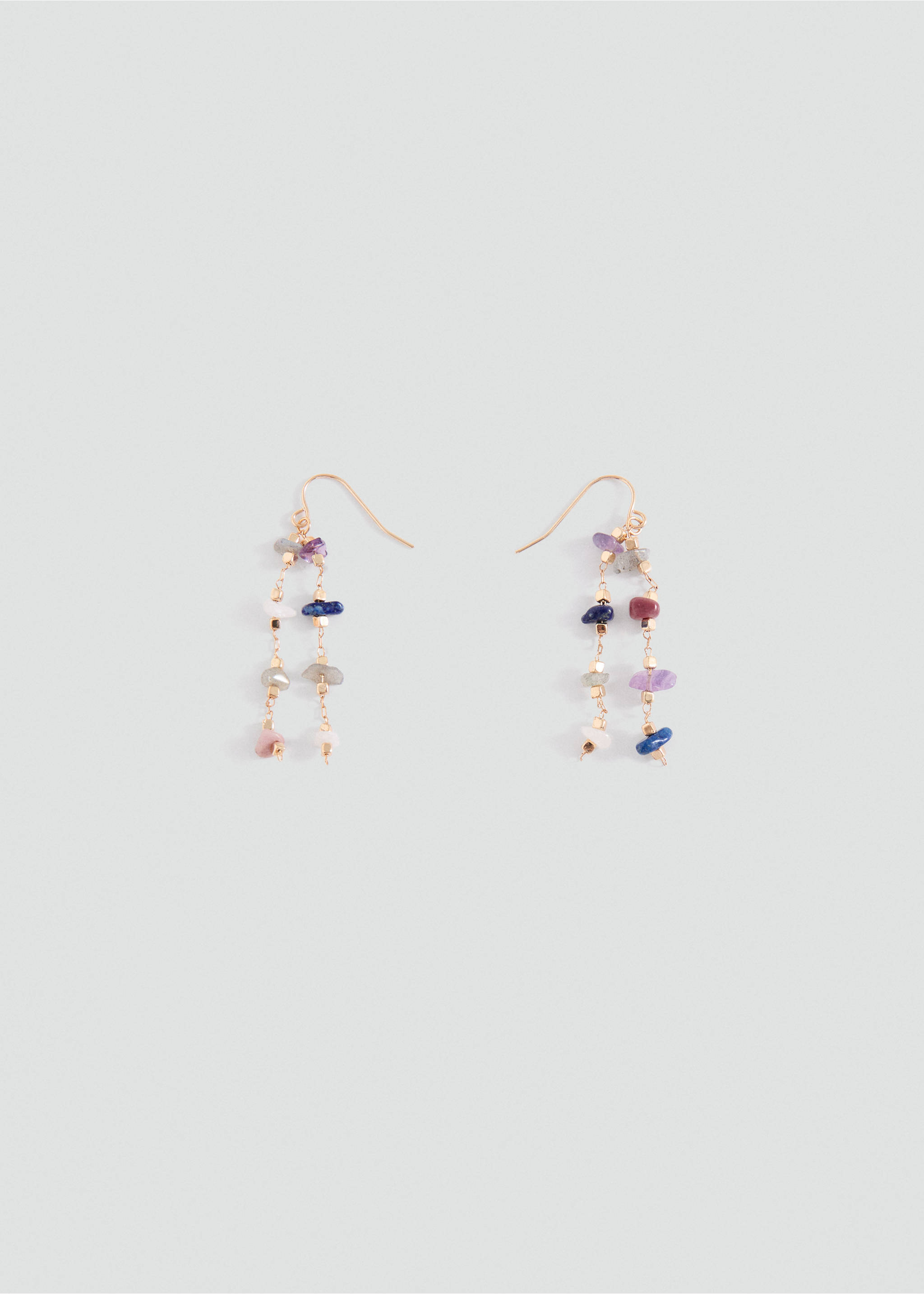 Long beaded earrings - Article without model, Gold. Ref: 37011427-00.