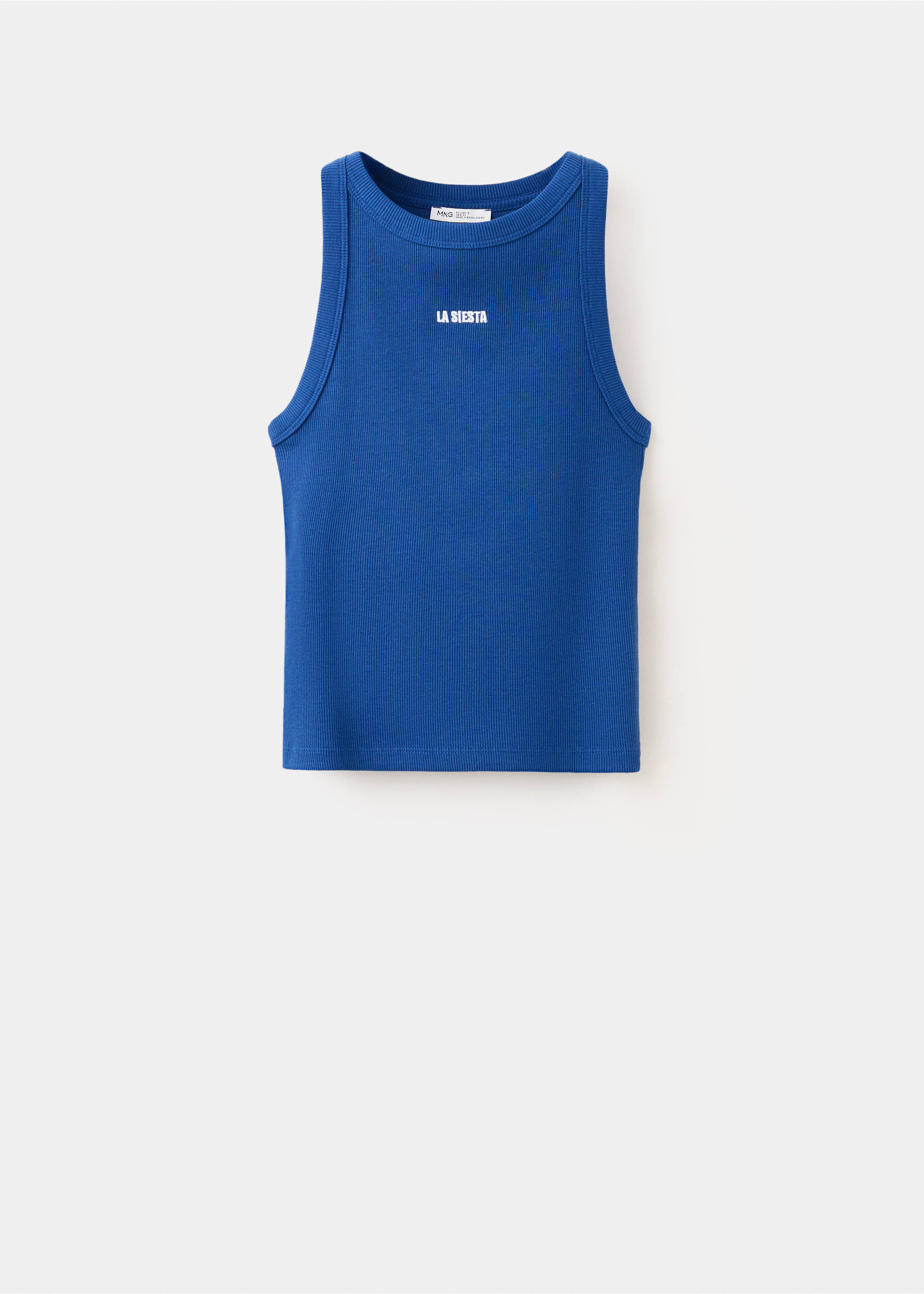 Embroidered cotton top - Article without model, Blue. Ref: 37011428-00.