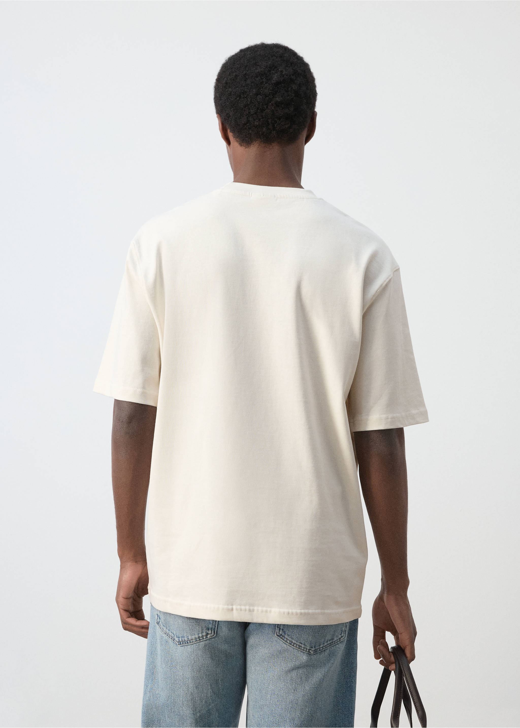 T-shirt coton relaxed-fit - Verso de l’article, Écru. Ref: 37011431-00.