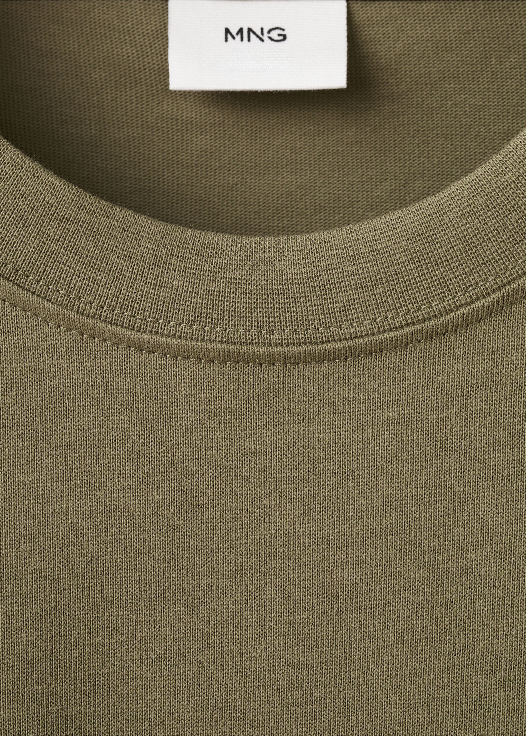 T-shirt coton relaxed-fit - Détail de l'article 8, Kaki. Ref: 37011431-00.