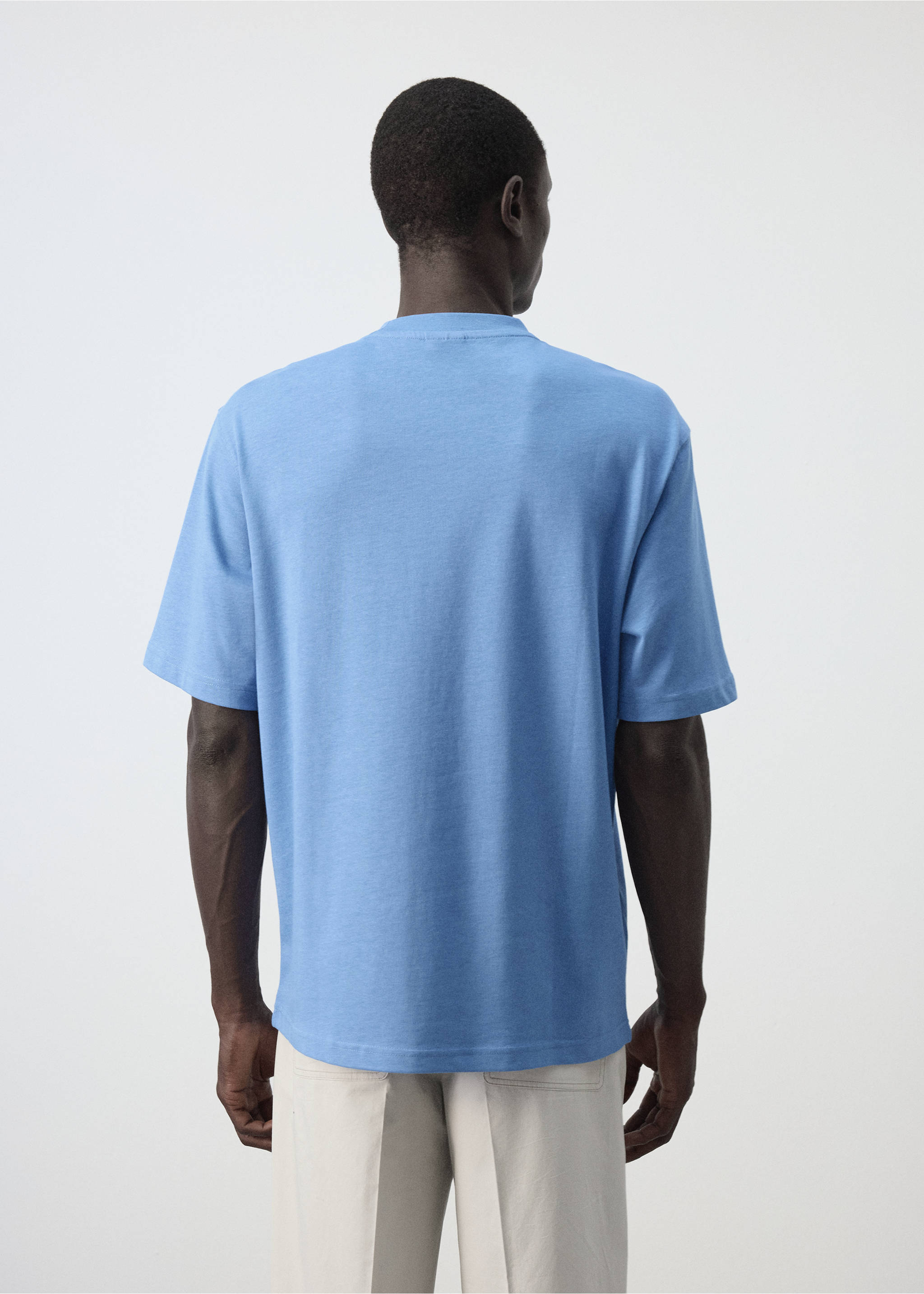 T-shirt relaxed fit 260 g/m² - Verso de l’article, Bleu. Ref: 37011431-00.