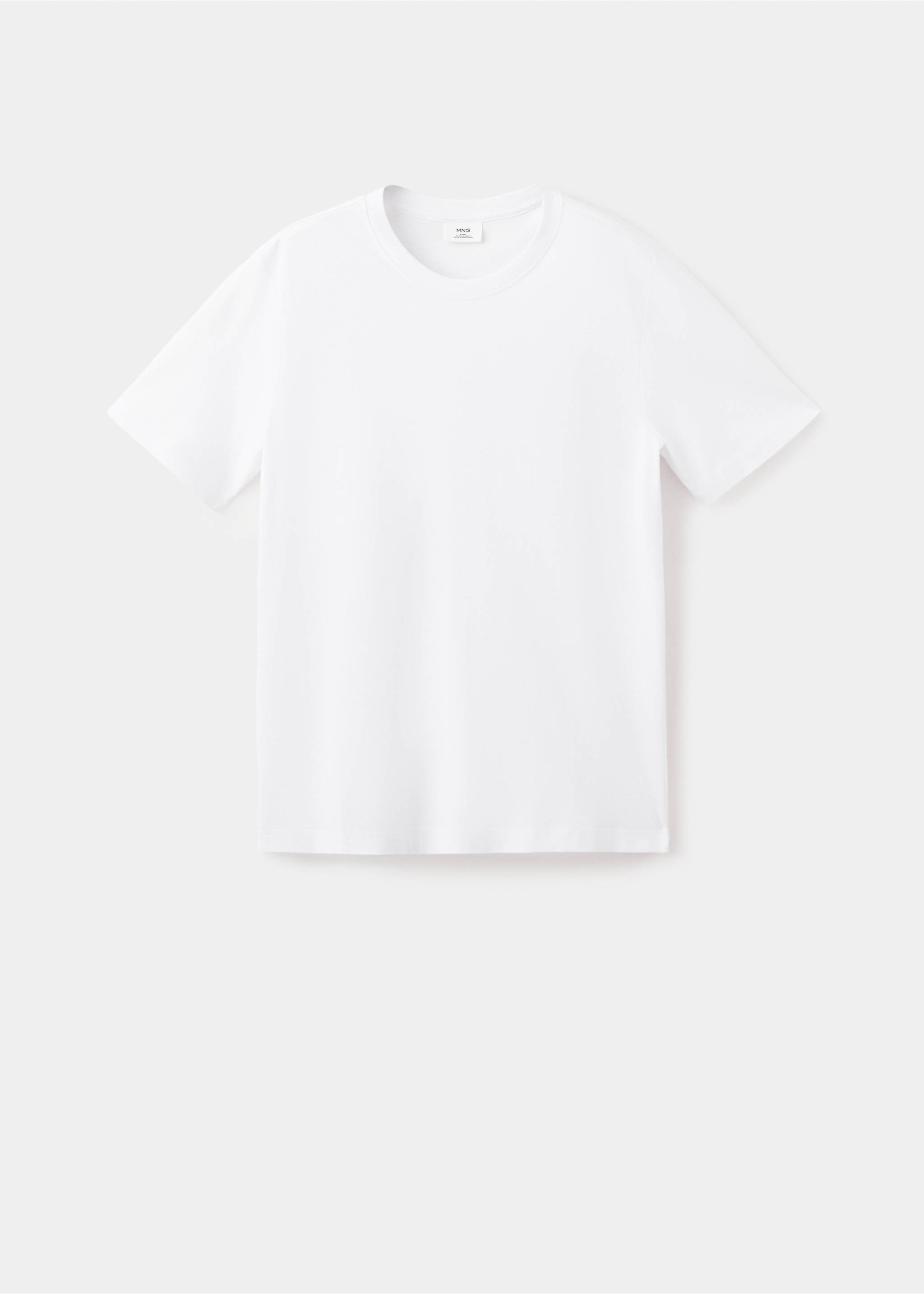Camiseta slim fit 100% algodón - Artículo sin modelo, Blanco. Ref: 37011432-00.