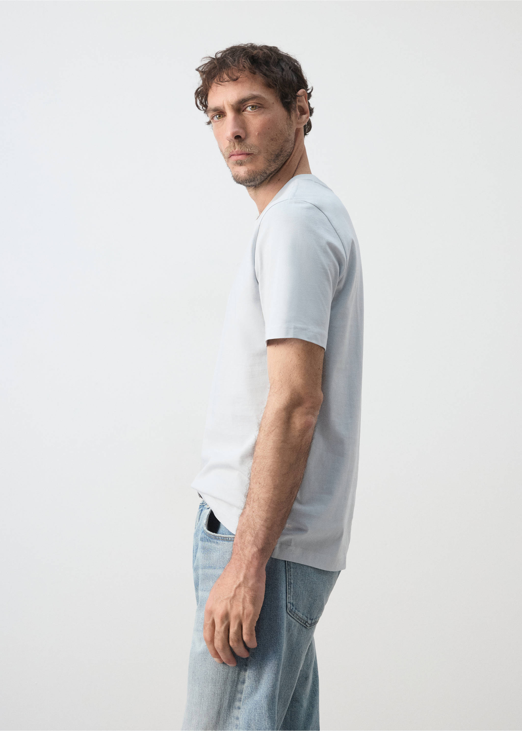 Majica slim fit 180 gsm - Detalji artikla 2, Tirkizno zelena. Ref: 37011432-00.