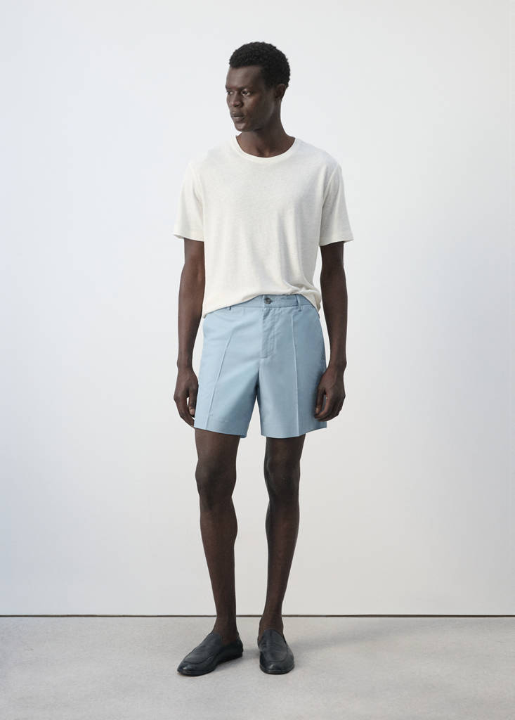 Linen blend slim fit T-shirt — White