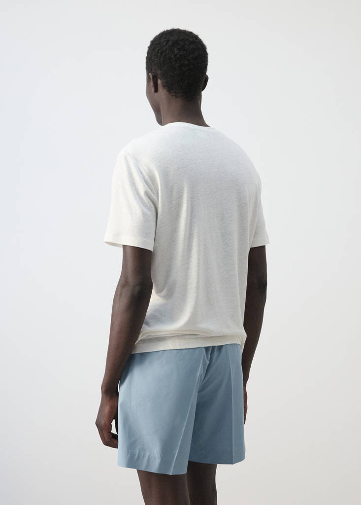 Linen blend slim fit T-shirt — White