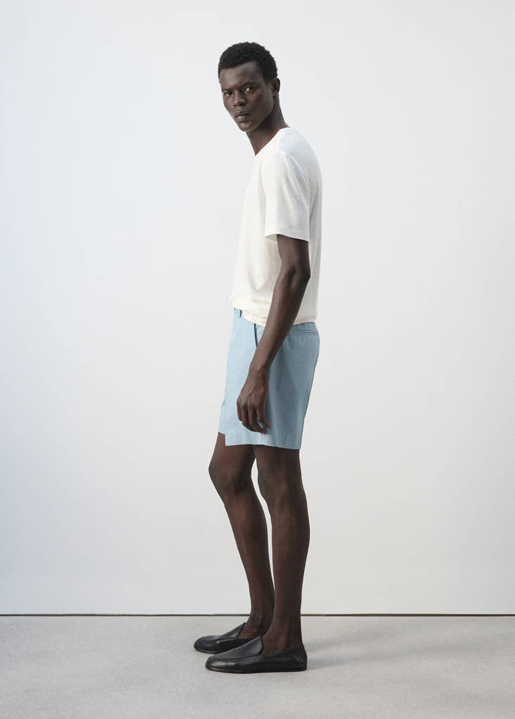 Linen blend slim fit T-shirt — White