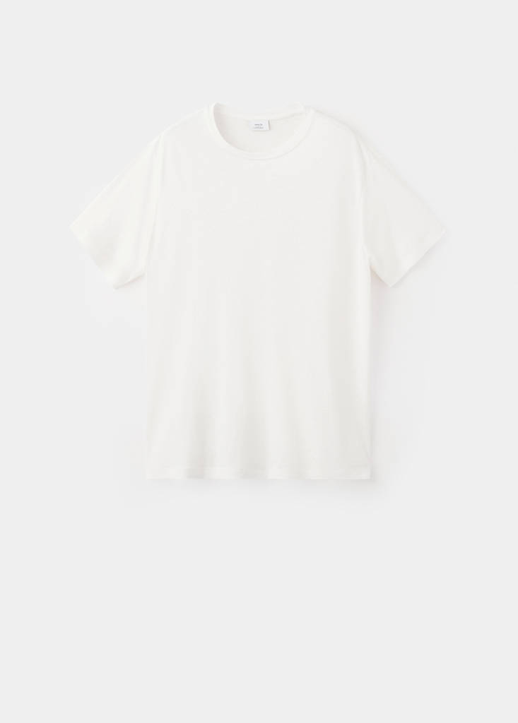 Linen blend slim fit T-shirt — White